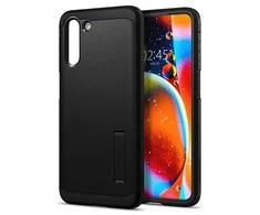 Dėklas „Spigen Tough Armor“, juodas – „Galaxy S21“