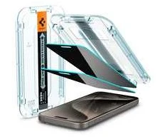 Apsauginis stiklas Spigen stiklas tR EZ Fit (Privacy) 2-pack, skaidrūs - iPhone 15 Pro Max