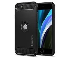 Dėklas Spigen Rugged Armor – Case Apple iPhone SE 2022 / SE 2020 / 8 / 7 Juodas