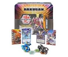 Spin Master Bakugan Baku-Tin dėžutės skardos indas saugykla + 2 figūrėlės ir Sectanoid kortelės