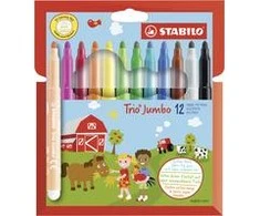 Stabilo Flomasteriai TRIO Jumbo 12sp.