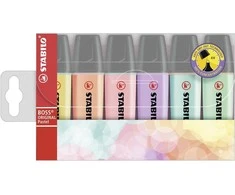 BOSS HIGHLIGHTER 6 SPALVŲ PASTELINIS MIŠINIS STABILO 70/6-2