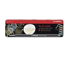 Stabilo Pen 68 Metallic flomasteriai, 6 vnt.