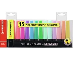Stabilo Teksto žymeklis BOSS 15 vnt stalo komplektas