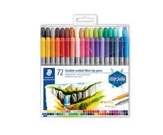 Flomasteriai STAEDTLER, dvipusiai, 72 vnt.