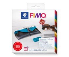 Fimo Leather Effect rinkinys: 4x25g maselės + priedai