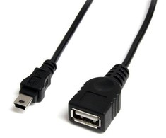 USB kabelis StarTech USB-A - miniUSB 0, 9 m juodasis (USBMUSBFM1)