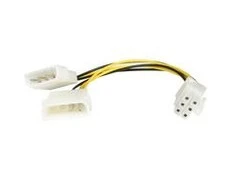 StarTech Molex x2 – PCIe 6 kontaktų, 0,15 m, Geltonas (LP4PCIEXADAP)