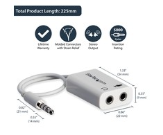 AV adapteris „StarTech Jack 3.5mm“ - 3.5mm lizdas x2, baltas (MUYHMFFADW)