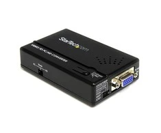 Adapteris AV StarTech Composite Video - S-Video - D-Sub (VGA) juodas (VID2VGATV2)