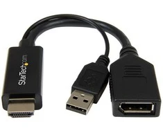 AV adapteris StarTech HDMI - DisplayPort + USB - A juodas (HD2DP)