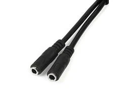 Kabelis StarTech Jack 3.5mm - Jack 3.5mm x2 0.2m juoda (MUYHMKM)