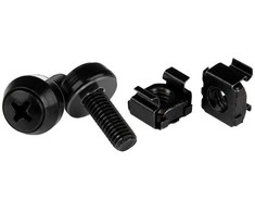 StarTech M6 x 12mm sraigtinis rinkinys / poveržlės / veržlės - 50kpl. Juodieji (CABSCRWM6B)