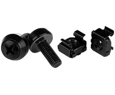 StarTech M6 x 12mm sraigtinis rinkinys / poveržlės / veržlės - 50kpl. Juodieji (CABSCRWM6B)