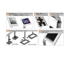 TECHLY 026197 Techly Uniwersal grindų stovas iPad ir planšetiniams kompiuteriams 9.7-10.1 su raktų užraktu