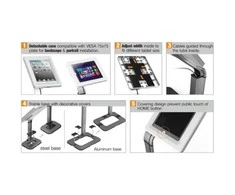 TECHLY 026197 Techly Uniwersal grindų stovas iPad ir planšetiniams kompiuteriams 9.7-10.1 su raktų užraktu