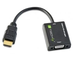 Techly IDATA-HDMI-VGA2 vaizdo kabelio adapteris VGA (D-Sub) Juoda