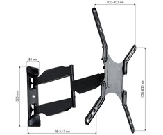 Laikiklis Techly sieninis LCD televizorius 23"-55" FullMotion, max 30kg, juodas