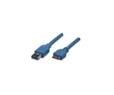 Intracom Techly 1.0m USB 3.0/Micro-B USB 3.0 USB kabelis 1 m 3.2 Gen 1 (3.1 Gen 1) USB A Micro-USB B Mėlyna