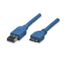 USB kabelis Techly USB-A - mikro B 2 m mėlynasis (ICOC- MUSB3- A-020)