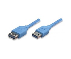 USB kabelis Techly USB-A - USB-A 0,5 m mėlyna (ICOC-U3-AA-005-EX)