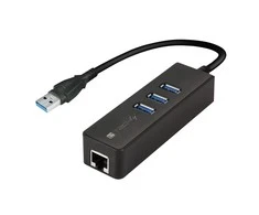 Techly 105803 Karta jungiama į tinklą / adapter USB-A 3.0 Gigabit Ethernet RJ45, hub 3x USB