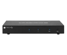 TECHLY 101928 2 prievadų DisplayPort/USB dviejų monitorių KVM jungiklis 2x1 su garsu