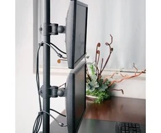 Laikiklis TECHLY 020690 Techly Dvigubas stalas LED/LCD monitoriaus rankena 13-27 2x10kg vertikaliai reguliuojama