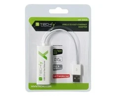 Ryšio Adapteris - Techly USB 2.0 Į Fast Ethernet 10/100 Mbps Baltas