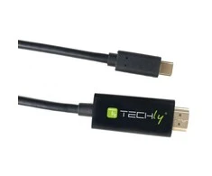 TECHLY 106312 Techly Monitorius kabelio adapteris USB-C DP AltMode į HDMI 4K M/M 2m juodas