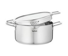 TEFAL Nordica H8524435 - Round - Nerūdijantis plienas - Nerūdijantis plienas - Ceramic - Gas - Halogen - Induction - Sealed plate - 250 °C - Glass