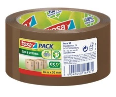 Ekologiška ir stipri pakavimo juosta TESA PACK Eco &amp; Strong, 50mm x 66m, rudos sp.