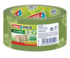 Ekologiška ir stipri pakavimo juosta TESA PACK Eco &amp; Strong, 50mm x 66m, žalios sp.
