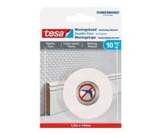 „Tesa“ surinkimo linija, 1,5 m x 19 mm, tapetams ir tinkui, iki 10 kg/m², balta