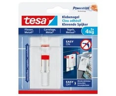 Tesa 1x2 Adjustable Adhesive Nail for Tiles &amp; Metal 4kg 77767