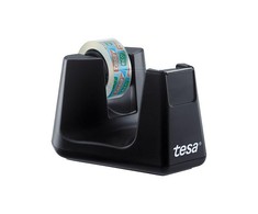 Stalinis lipnios juostelės dėklas TESA Easy Cut Smart su Tesafilm ekologiška ir skaidria juostele, 15mm x 10m