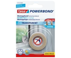 Beiersdorf Tesa Powerbond montažinė juosta skaidri 1,5 m 19 mm