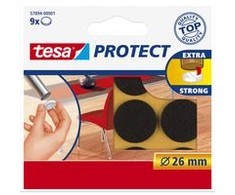 Tesa Podkładki Veltinio pagalvėlės, 26 mm skersmens, rudos, 9 vnt.