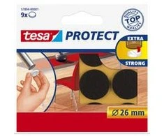 Tesa Podkładki Veltinio pagalvėlės, 26 mm skersmens, rudos, 9 vnt.