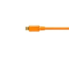 USB kabelis - Tether Tools Pro USB 2.0 Micro-B 4.6m ryškiai oranžinis