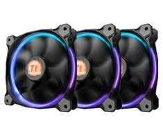 THERMALTAKE Riing 14 LED RGB rinkinys iš 3 didelio našumo korpuso ventiliatorių 3 dalys 140x140x25mm RGB LED triukšmas 28,1 dBA su LNC