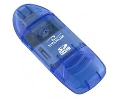 ESPERANZA TA101B 5901299901144 TITANUM TA101B - Kortelių skaitytuvas SDHC/MiniSDHC/Micro SDHC/RS/MM Mėlyna USB 2.0