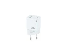 „TooQ GAN“ USB-C/PD sieninis įkroviklis, 30 W, baltas, skirtas naudoti patalpose, kintamosios srovės, baltas
