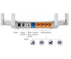 TP-LINK AC1200 dviejų juostų maršrutizatorius Archer C50 (Baltas)