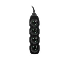 TRACER TRALIS44615 Prailginimo laidas PowerCord 3m 4 lizdai juodas