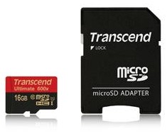 Atminties kortelė TRANSCEND 16GB Micro SDHC Class10 U1 MLC 600x