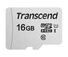Atminties kortelė su adapteriu Transcend microSDHC USD300S 16GB CL10 UHS-I U3 iki 95MB/S