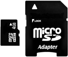 Transcend Micro SDHC 4GB Class4 19/5 MB/s atminties kortelė + adapteris