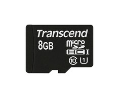 Atminties kortelė Transcend Micro SDHC 8GB 10 klasės UHS-I 400x + SD adapteris
