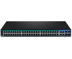 Šakotuvas TRENDnet komutatorius 52 prievadų Gbit/s Valdomas PoE+ 740W WebSmart 19"